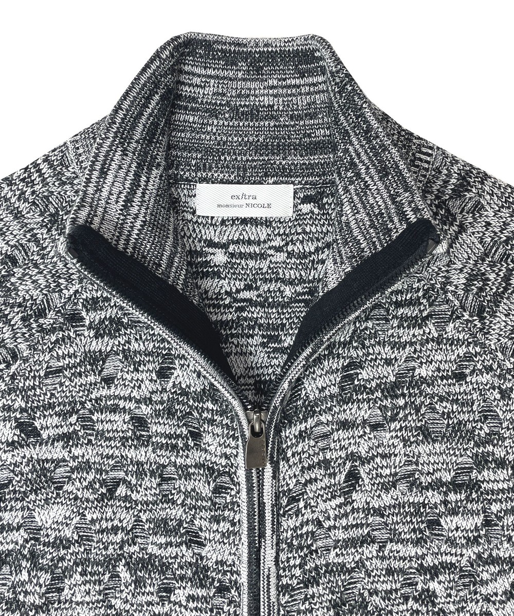 ex/tra】変形畦編み スタンドジップブルゾン｜カーディガン｜ニコル