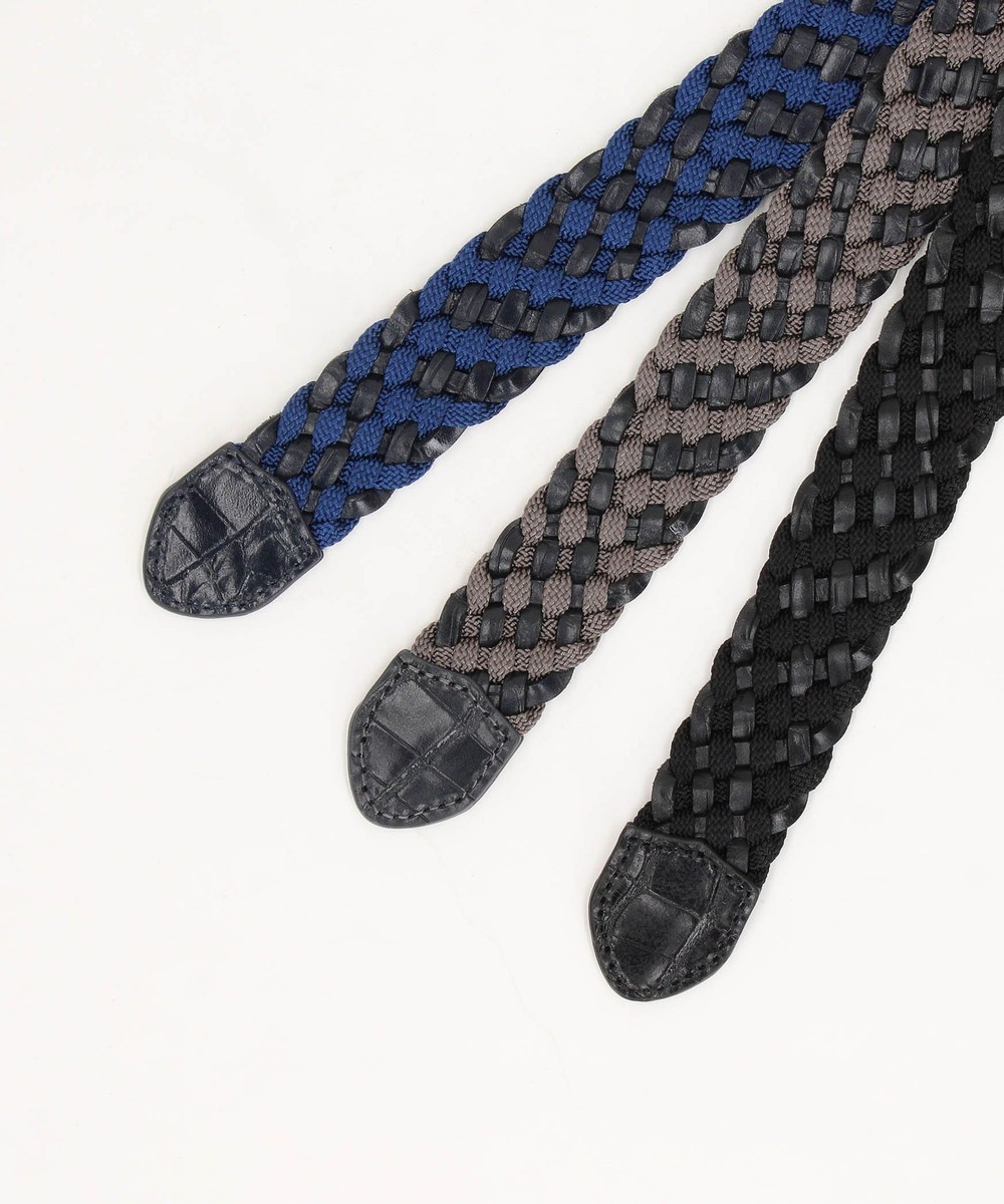 RIELABO】エンボスイタリアンレザー メッシュベルト｜ベルト｜ニコル