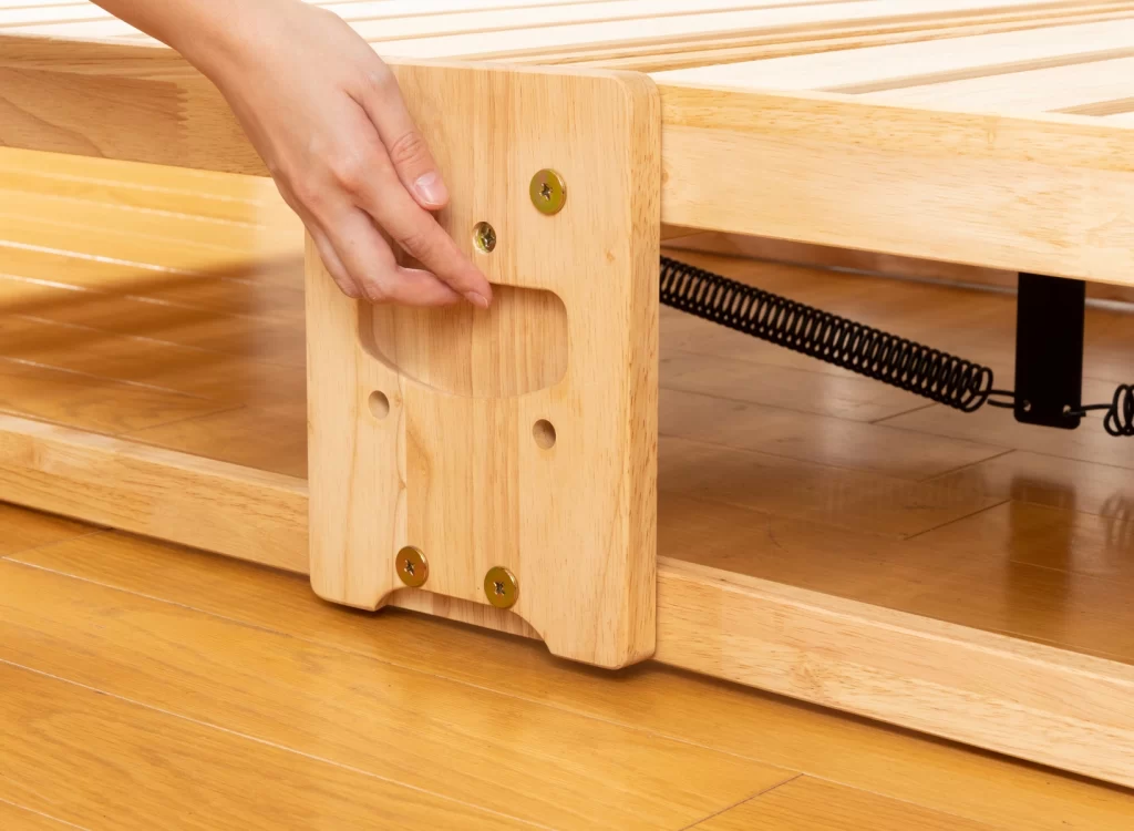 NK-2766］折りたたみひのきスノコベッド ロータイプ シングル［ヘッド