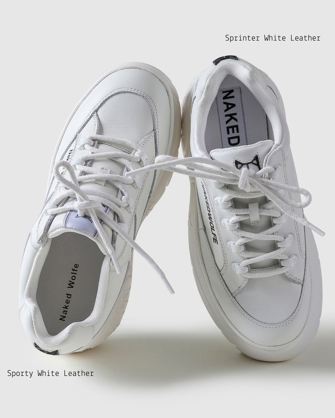 スポーティなホワイトレザー