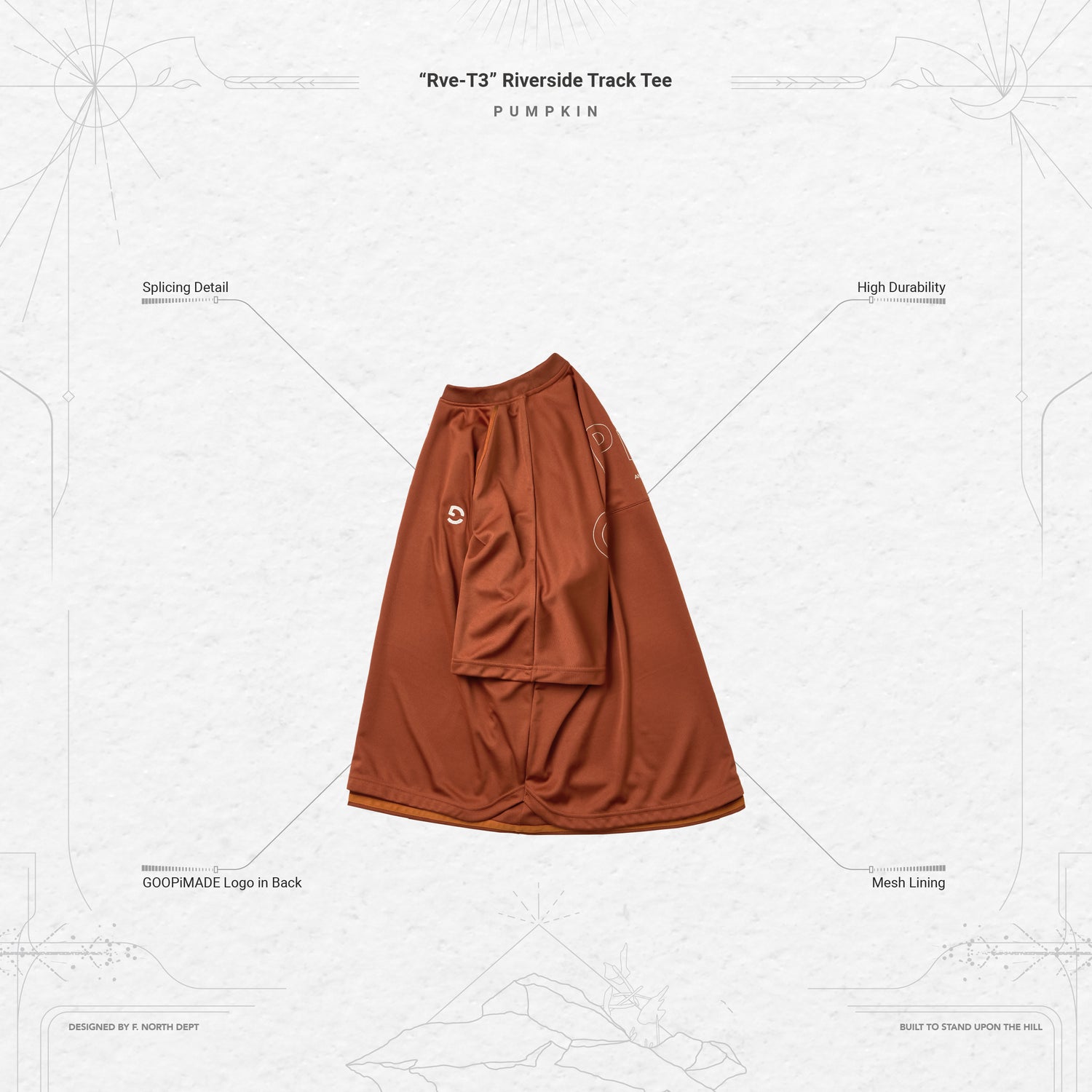 GOOPiMADE “Rve-T3“ Riverside Track Tee – narrative outdoor supply