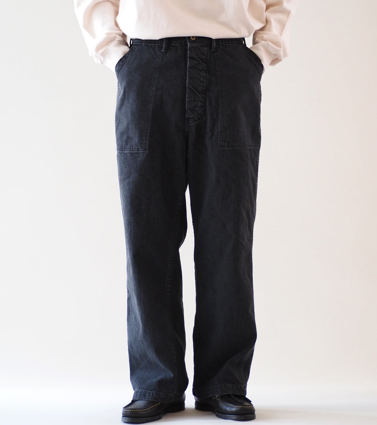 CIOTA デニム ベイカー パンツ, Medium Black – Navyblue