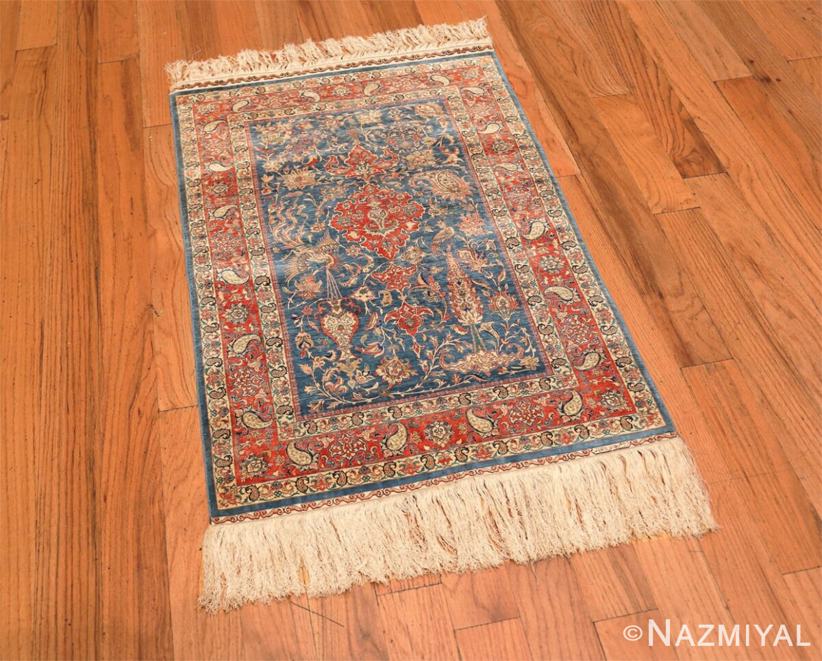 Beautiful Vintage Silk Turkish Herekeh Rug 70003 by Nazmiyal