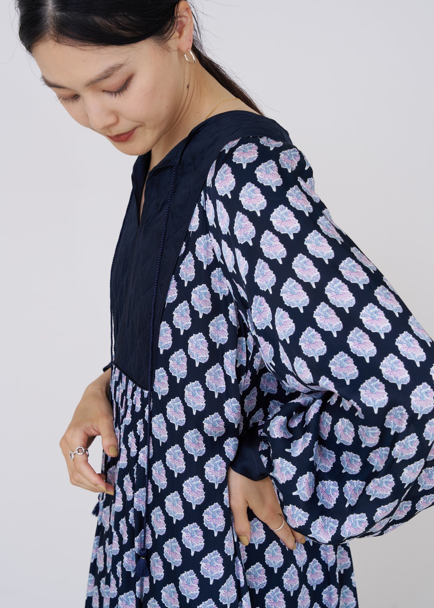 Modal Satin Flower Tree Print Yoke Dress | Pasand by ne Quittez