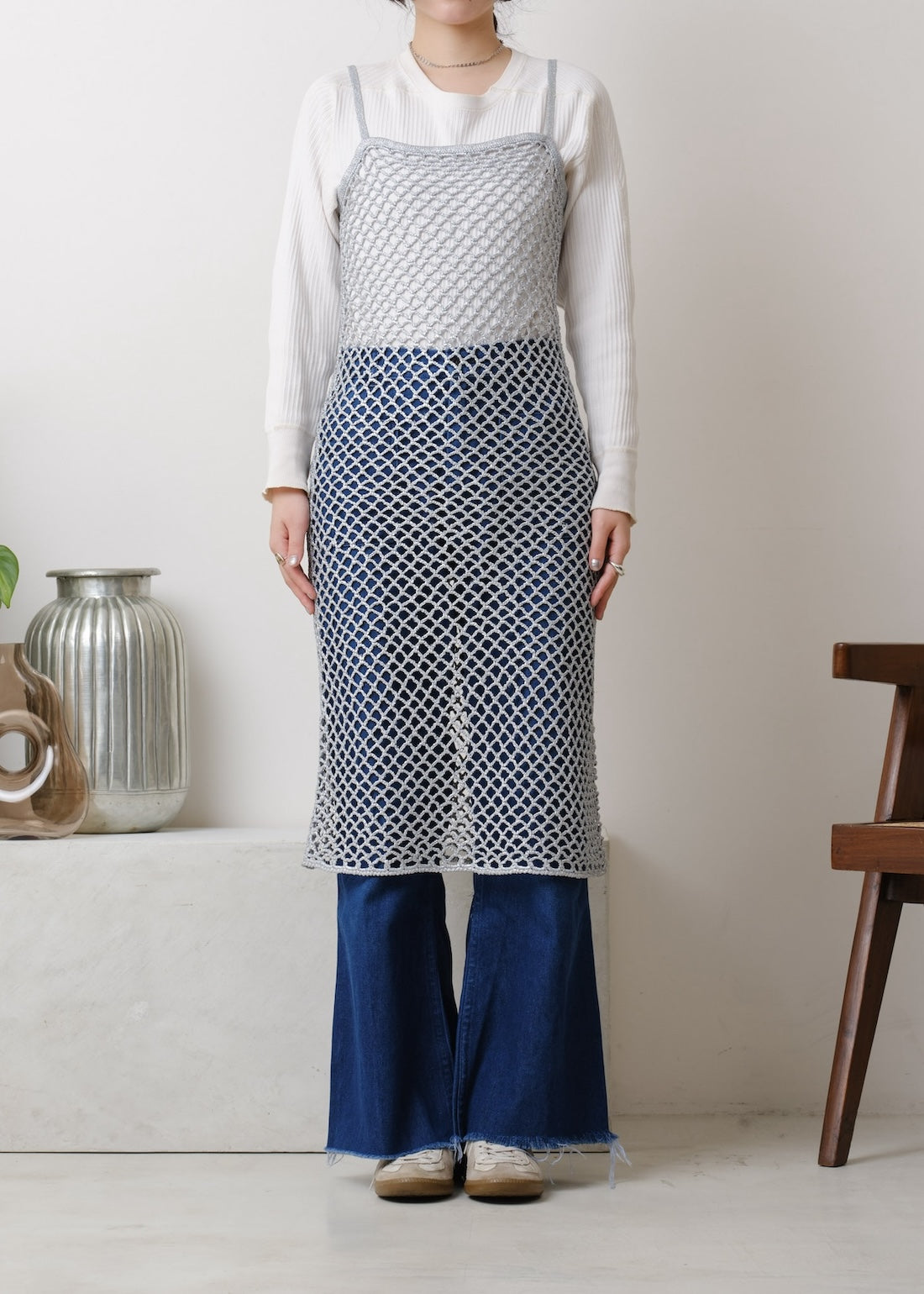 Silver Net Cami Dress | Pasand by ne Quittez pas | パサンドバイ