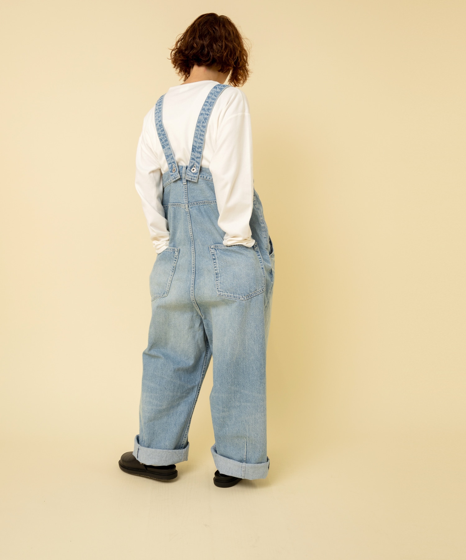 O0734 オーバークロッチサスペンダーパンツ(F オールドダーク