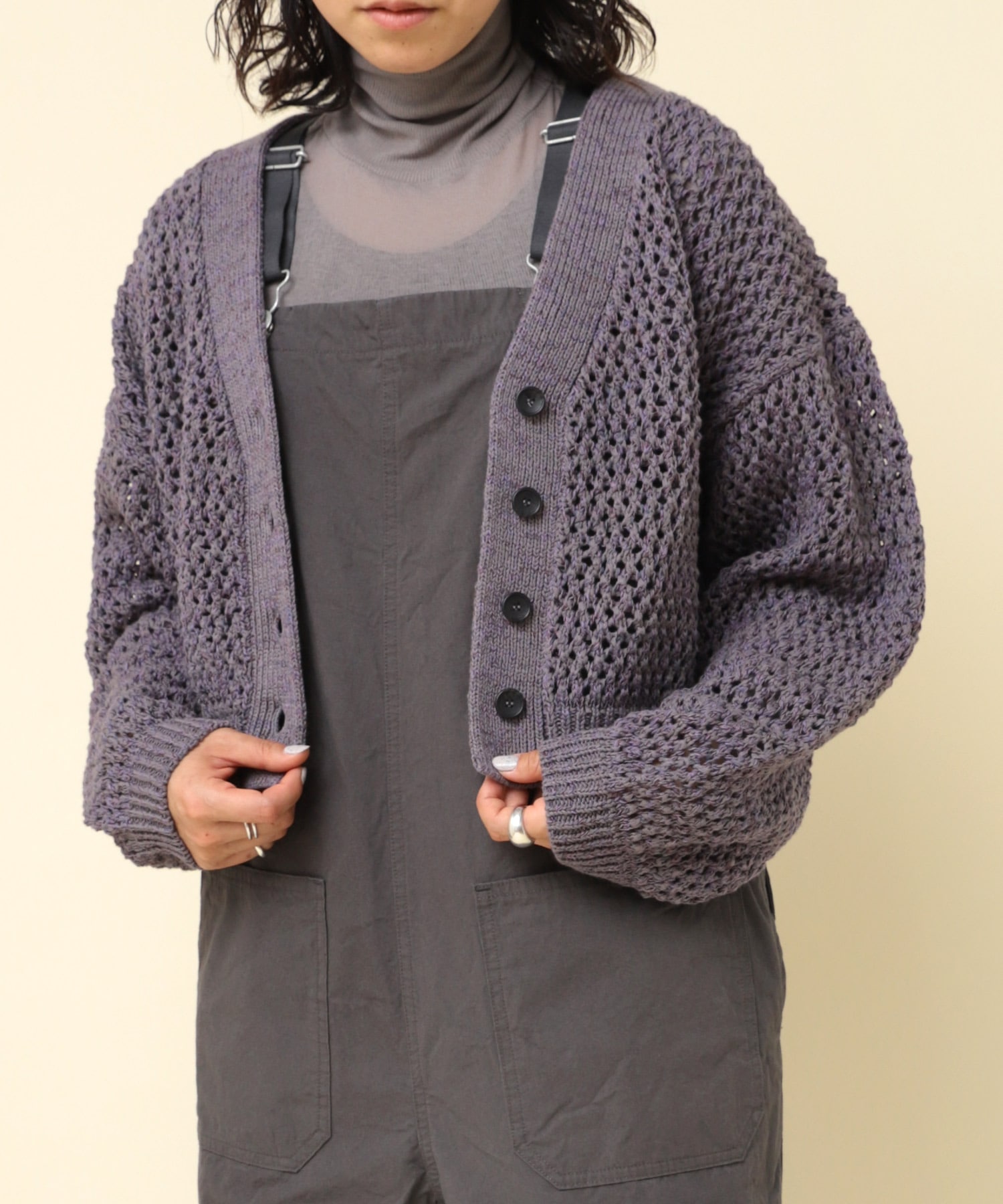 K2684 ミックスヤーンカーディガン(M グレーベース): トップス - RNA