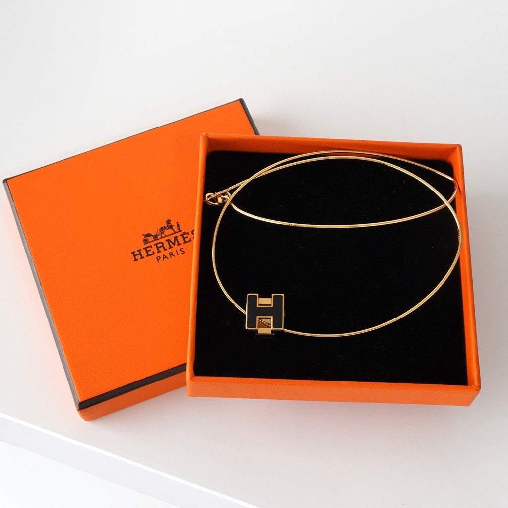 エルメス カージュドアッシュ Hキューブ ネックレス GP ゴールド