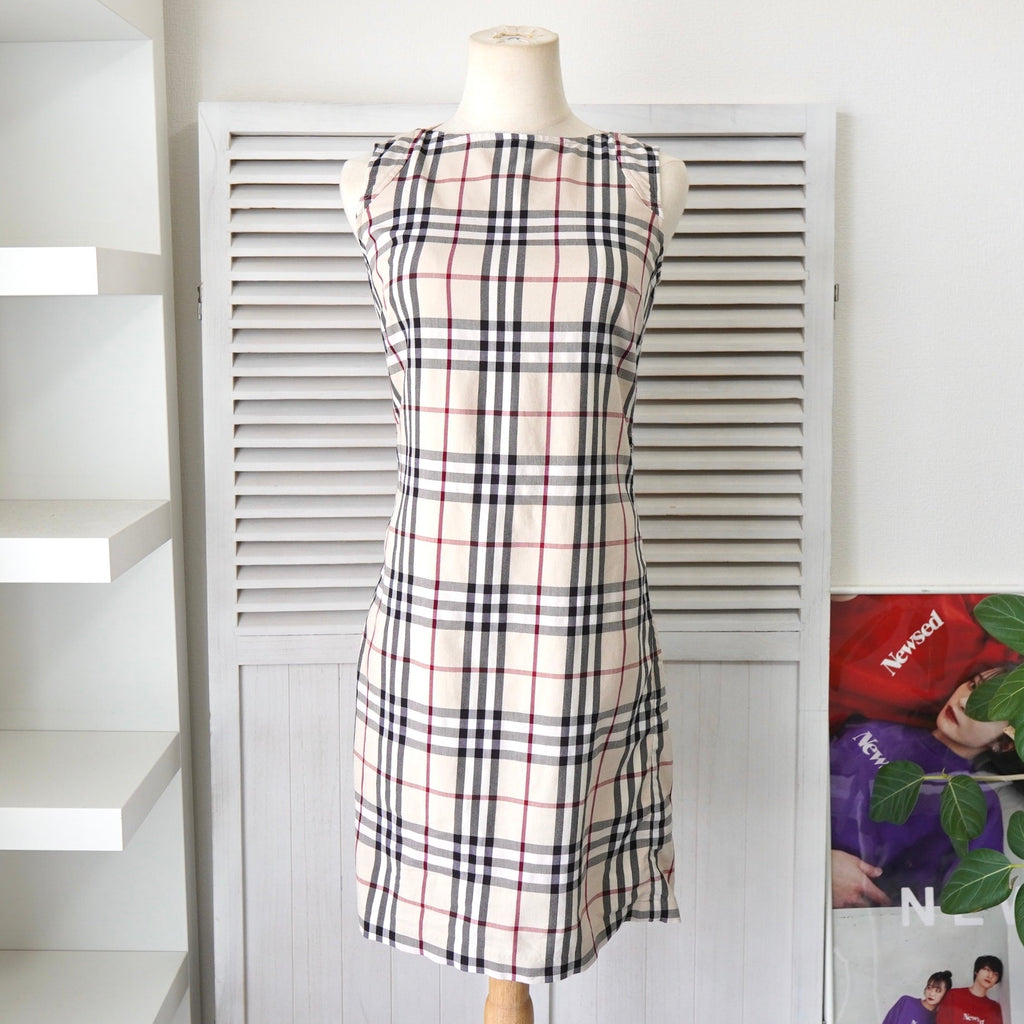 バーバリー ノバチェック ノースリーブ ワンピース ベージュ