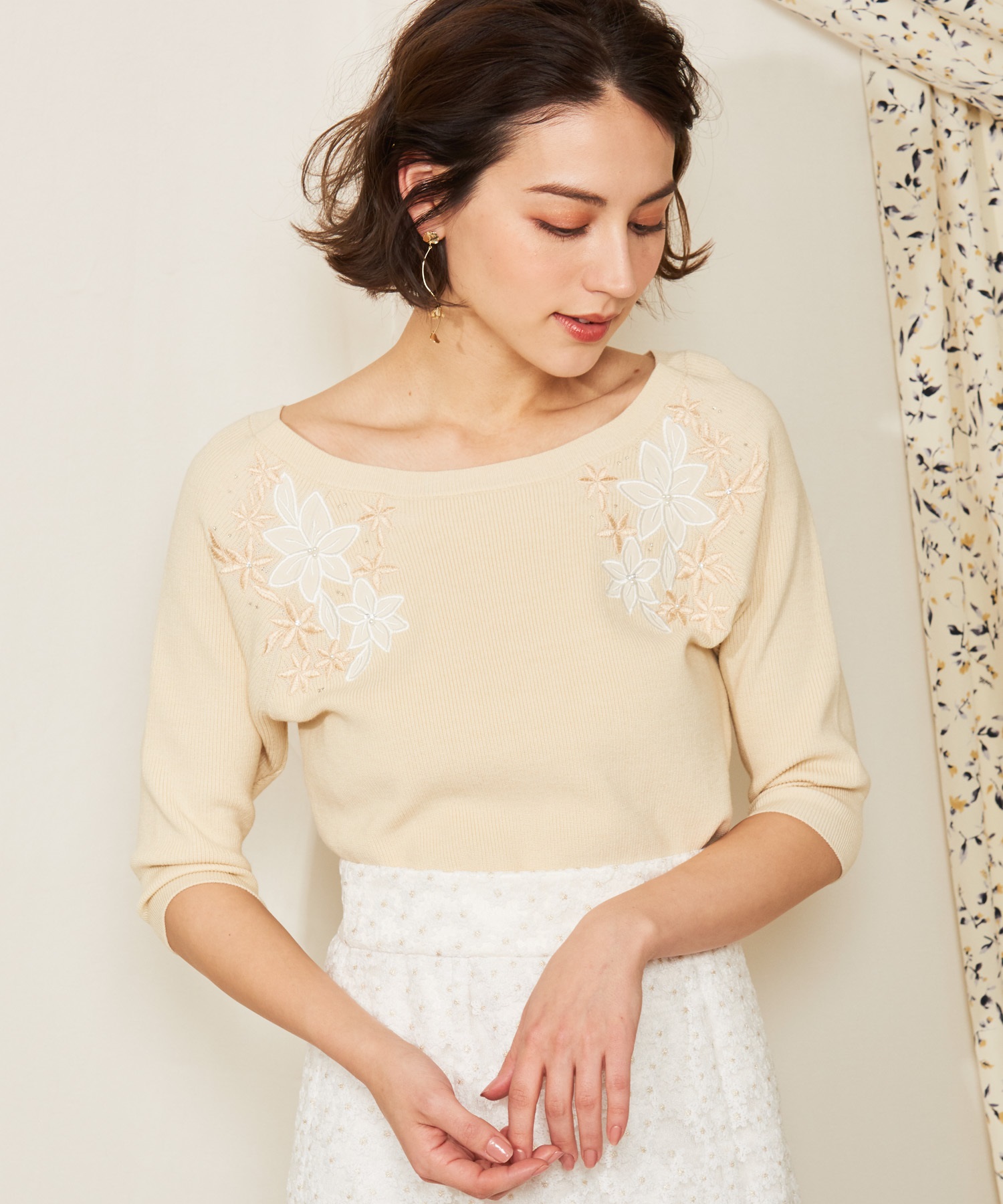 ラグラン刺繍ニット | ニット | NOELA OFFICIAL WEB STORE