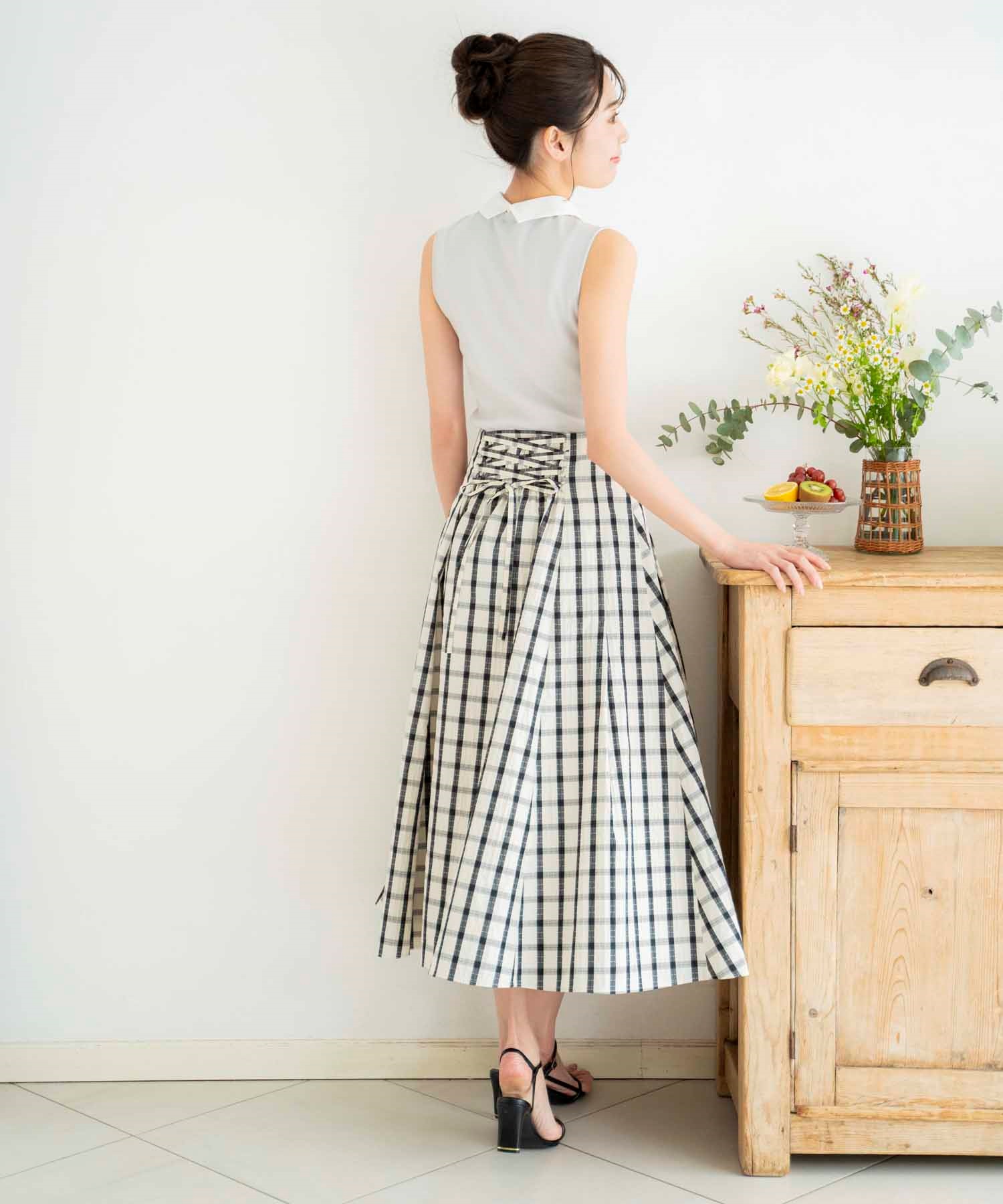 ドビーチェック柄スカート | フレアスカート | NOELA OFFICIAL WEB STORE