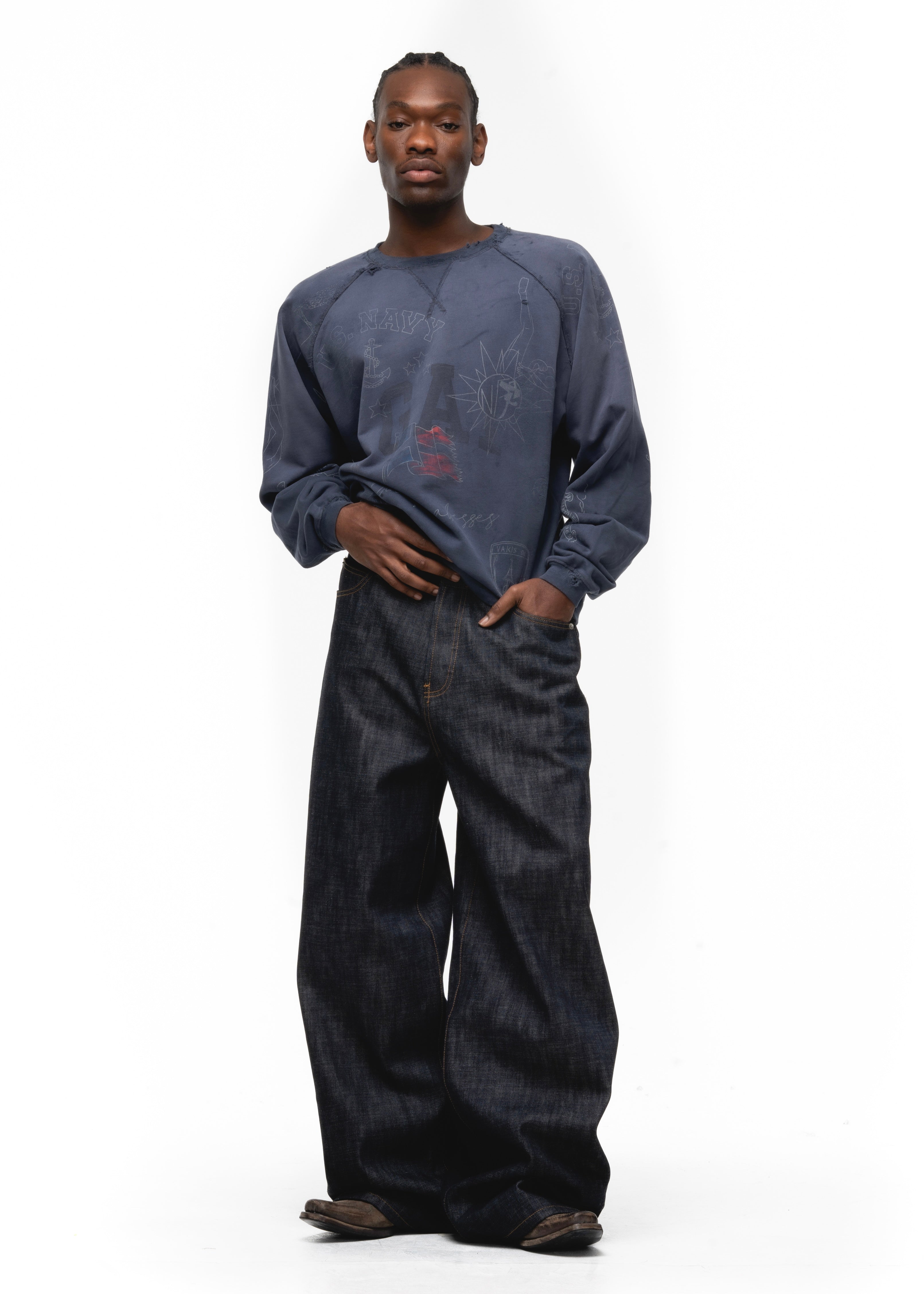 RAW DENIM JAPANESE ULTRA LOOSE FIT BLUE – NO/FAITH STUDIOS