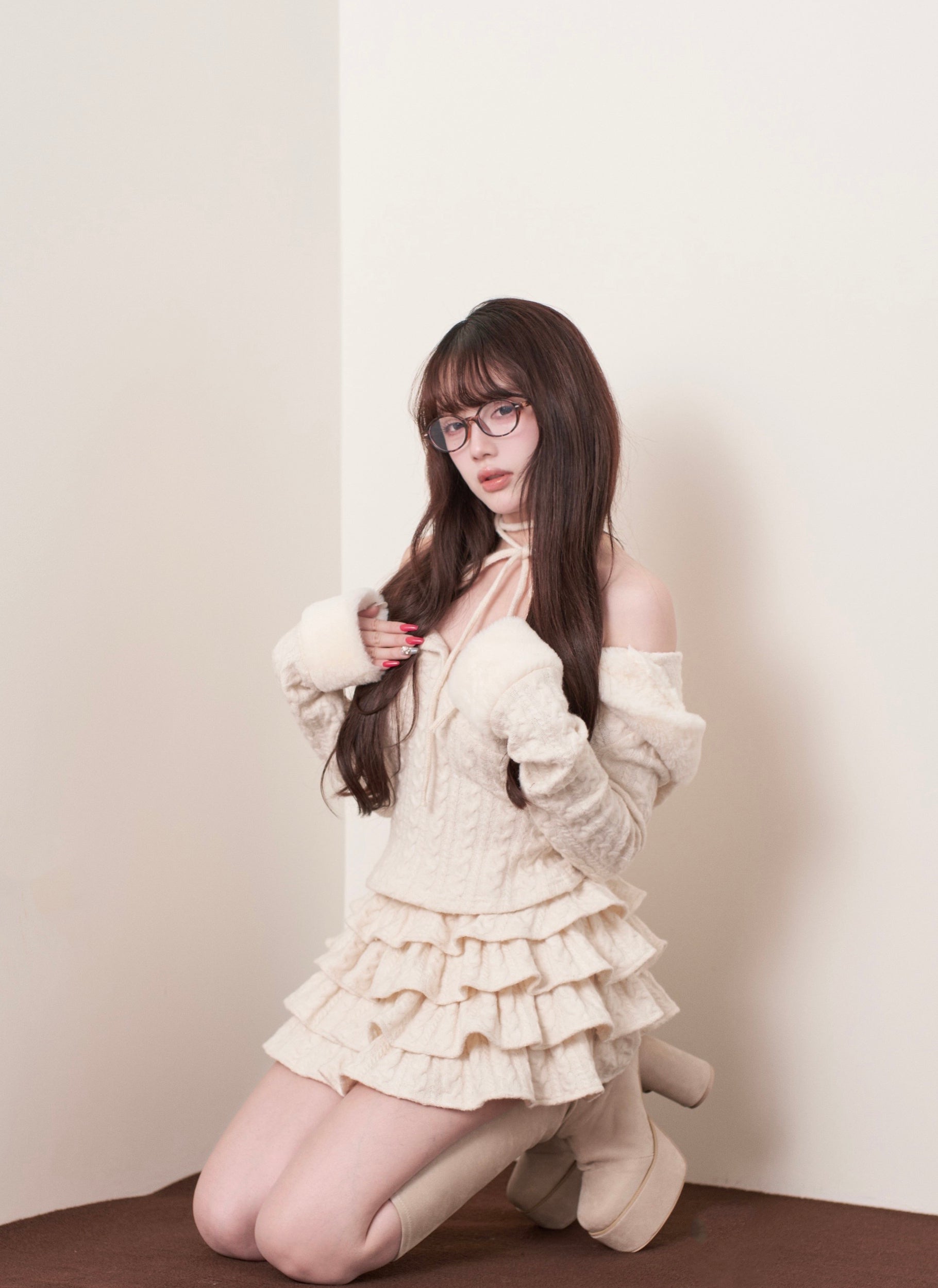 BunnyLis:リボンオフショルダーニットトップス – NoGenki