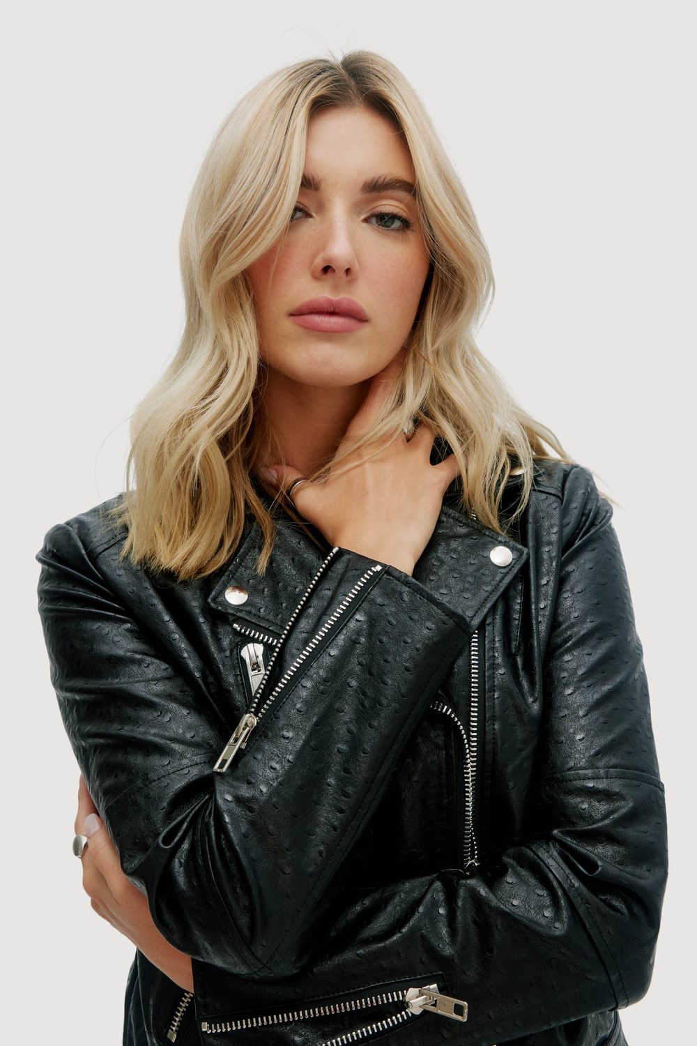 Fianna Cropped Vegan Leather Coat | Noize