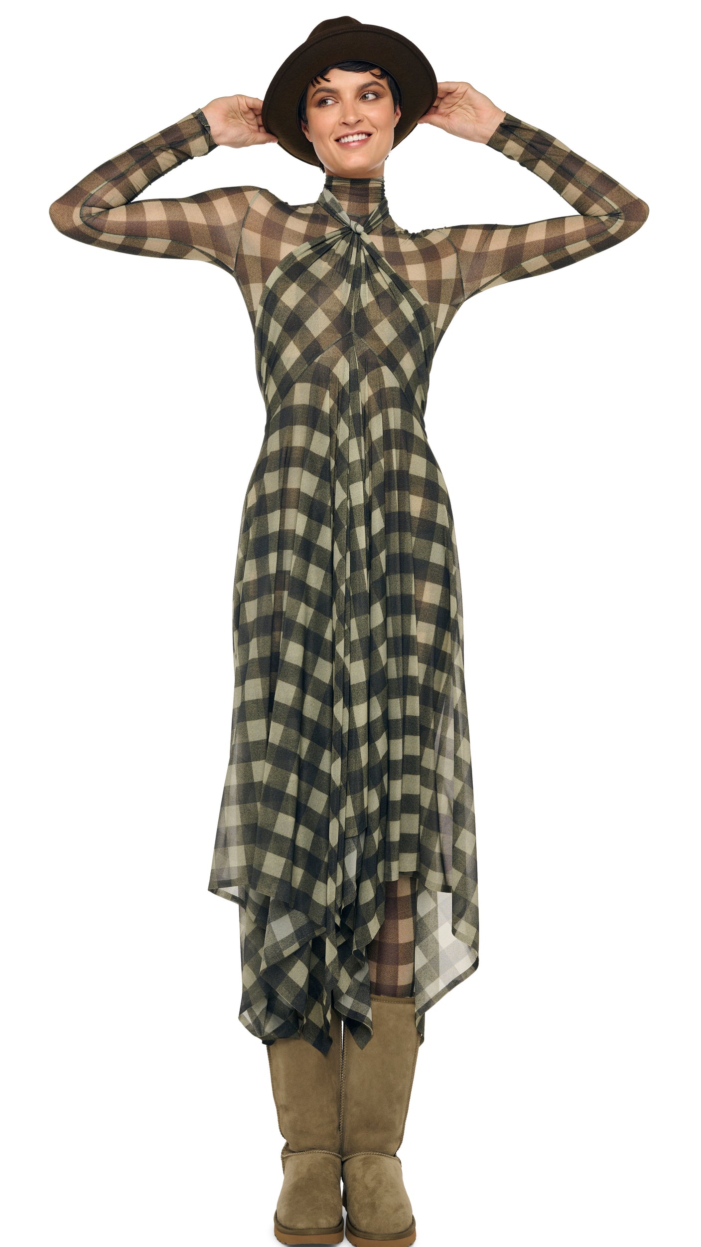 CONVERTIBLE MIDCALF – Bark Box Plaid – Norma Kamali