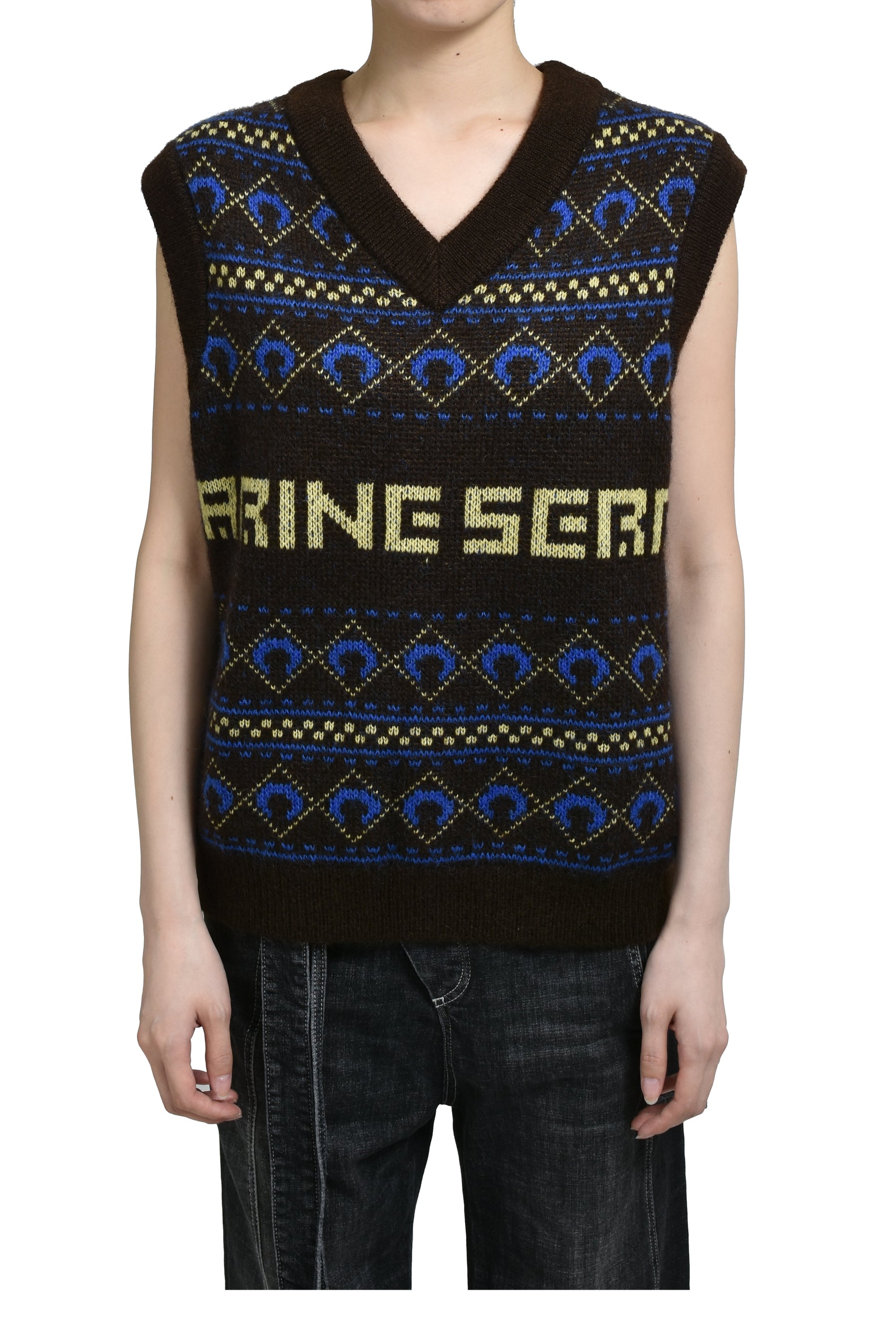 MARINE SERRE マリーン・セル SS25 MARINE SERRE JACQUARD KNIT VEST