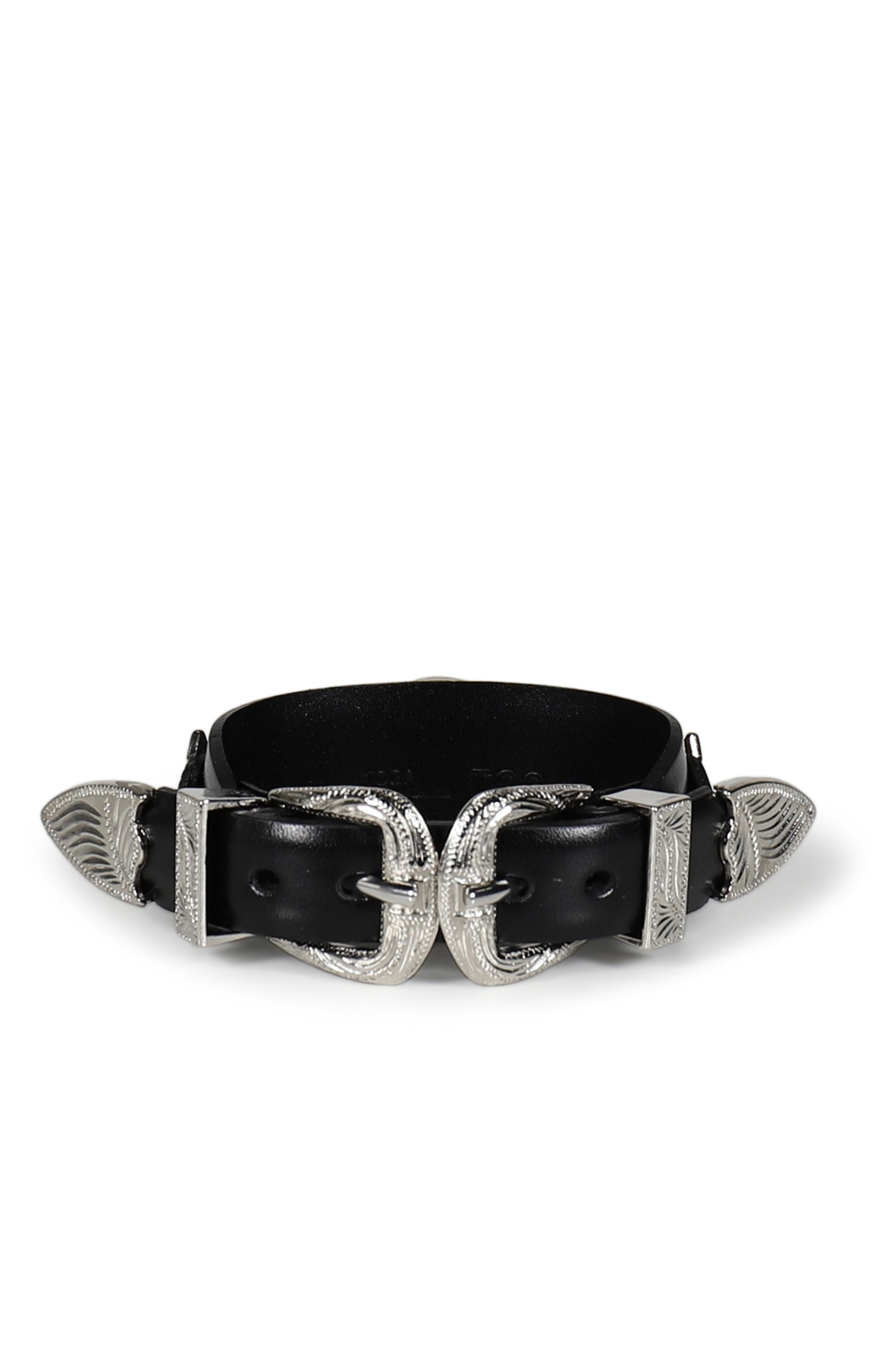 TOGA TOO トーガ SS26 DOUBLE BUCKLE CONCHO BANGLE / BLK - NUBIAN