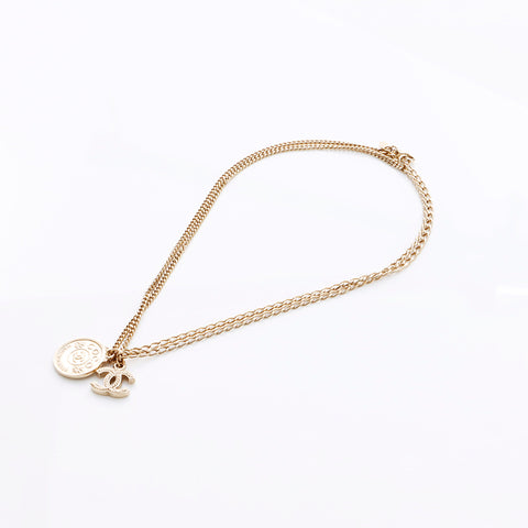 シャネル CHANEL 06P ココマーク コイン 2連 ネックレス ゴールド