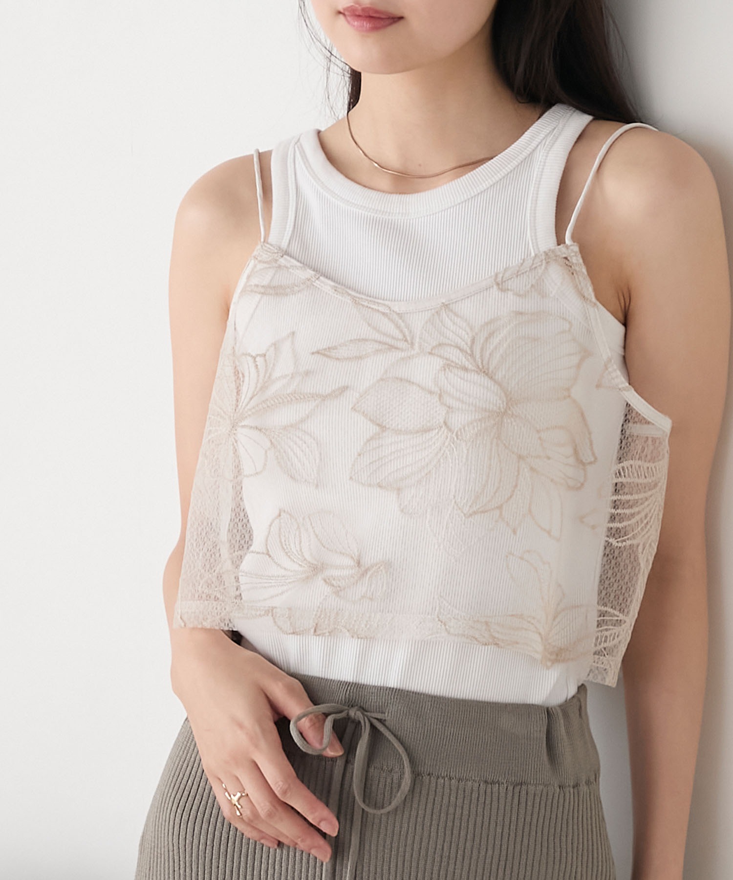 forksy.】チュールフラワー刺繍キャミビスチェ forksy.│MONO-MART