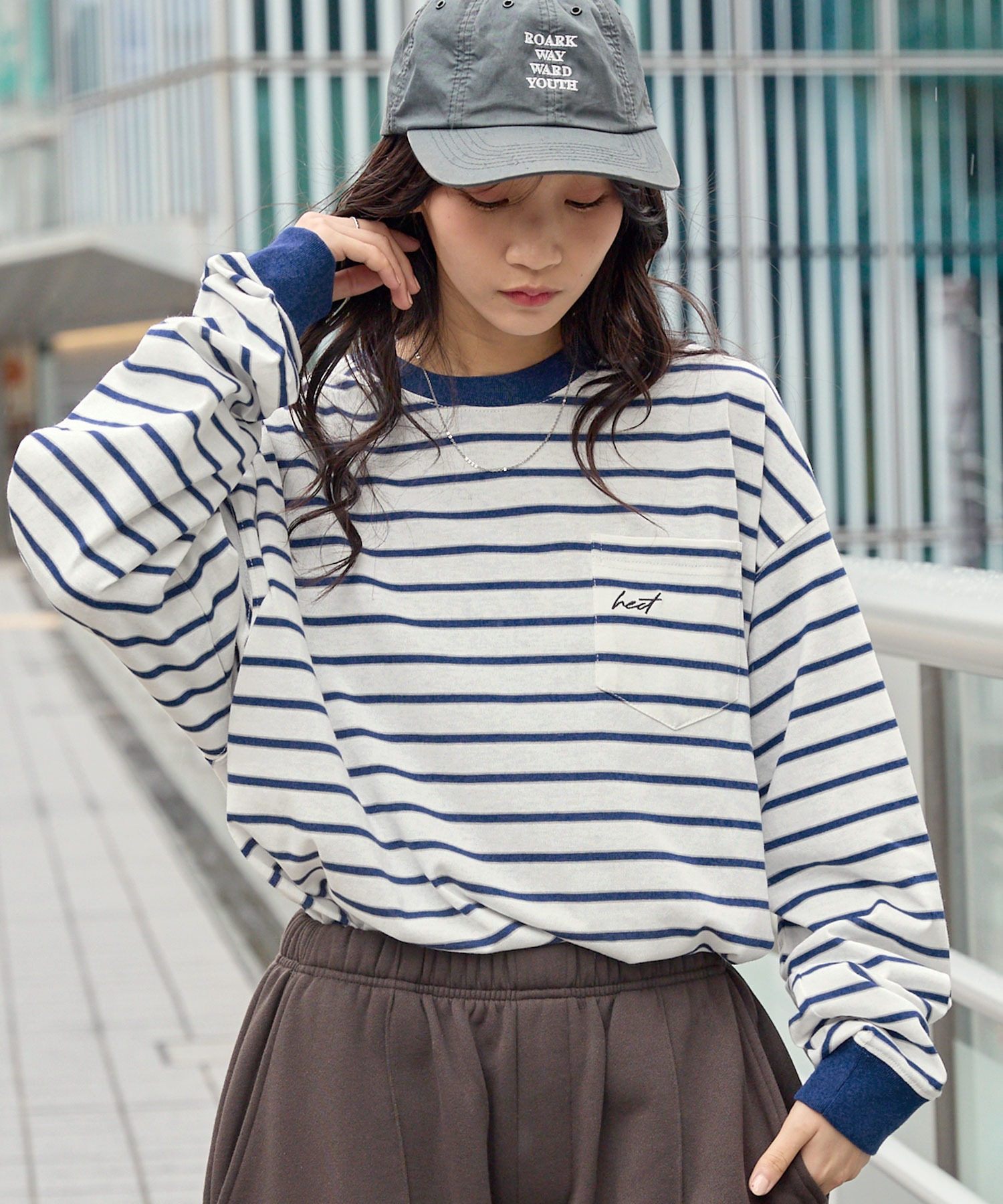 HECT】Big Border L/S Tee / ビッグシルエットボーダーロンT MONO-MART