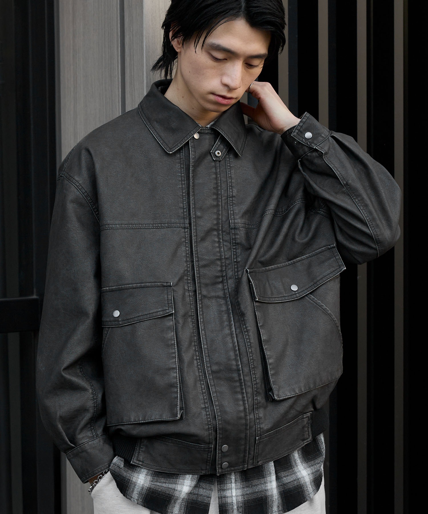 オーバーサイズヴィンテージライクブルゾン MONO-MART│MONO-MART