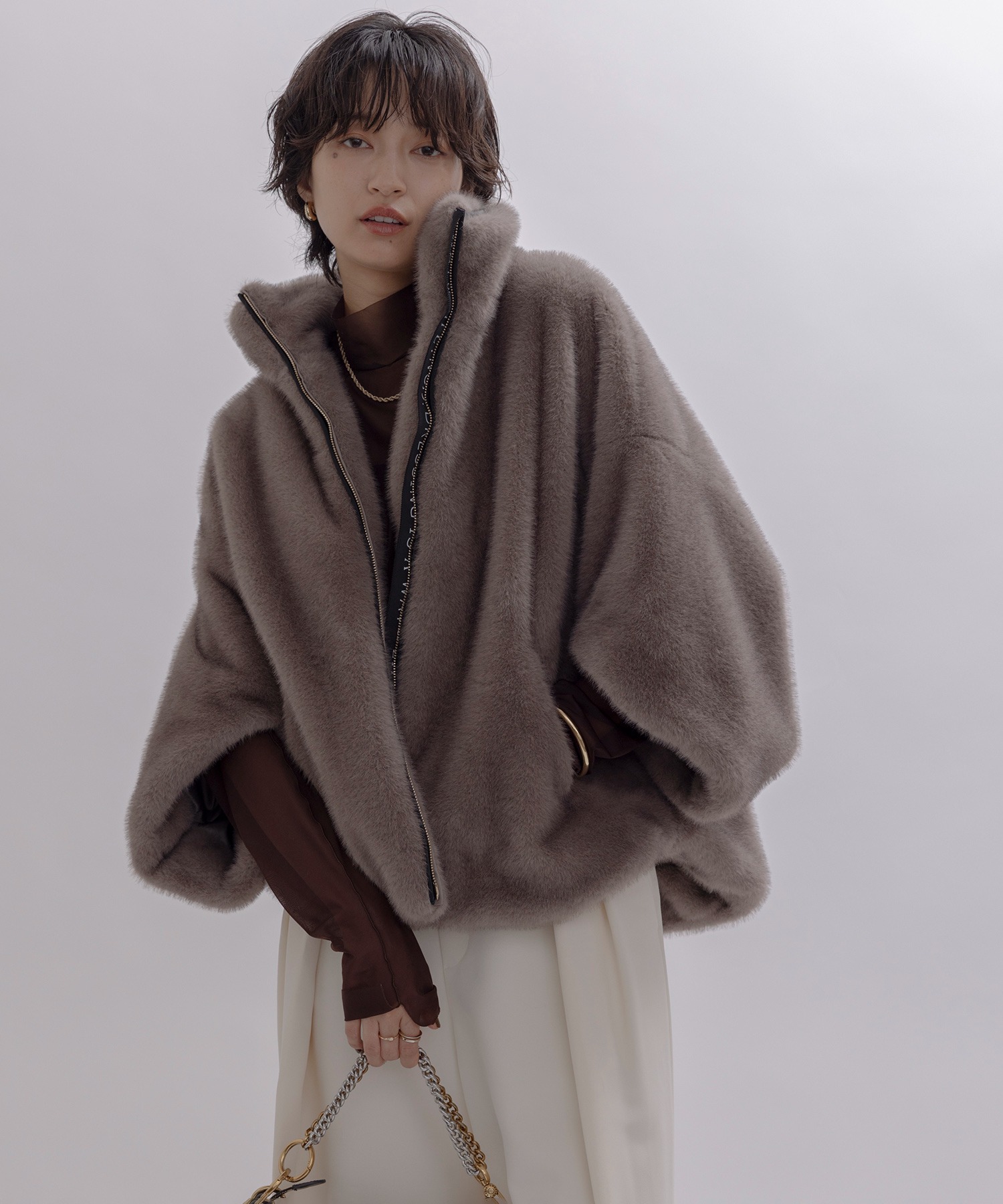ミンクファー スタンドネックショートコート Eimee Law│Eimee Law