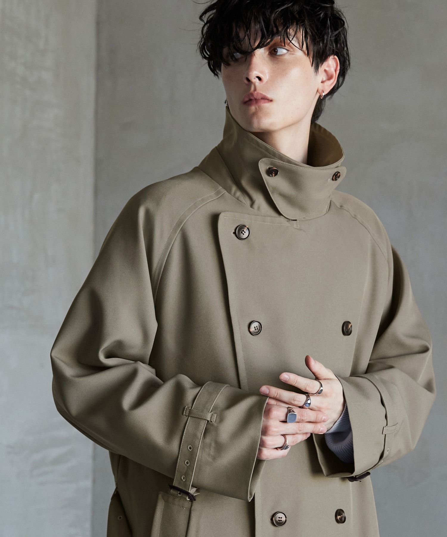 オーバーサイズ ヨークラグラン ワイドトレンチコート MONO-MART│MONO