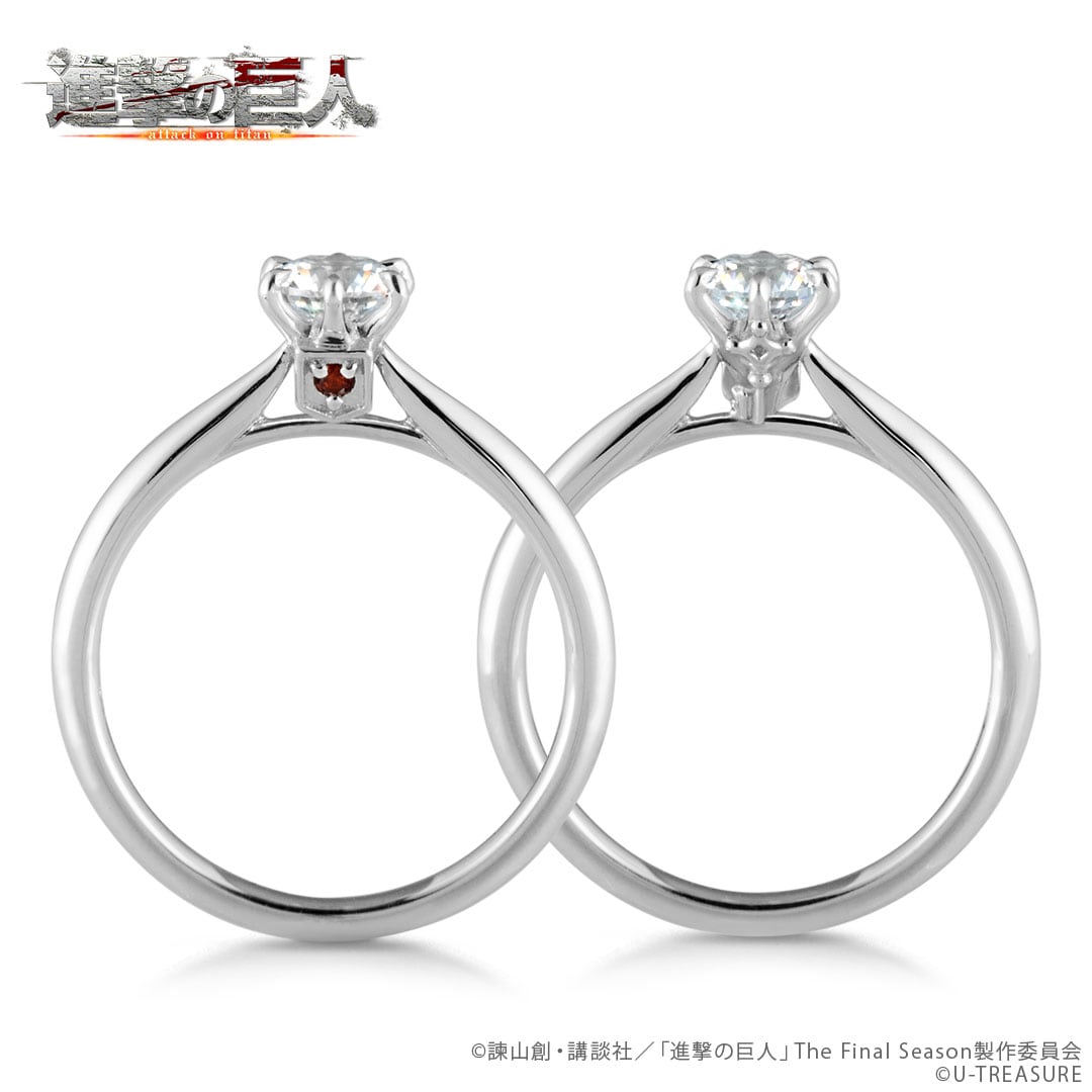 進撃の巨人」エレン＆リヴァイの指輪、石座に地下室の鍵とティーカップ