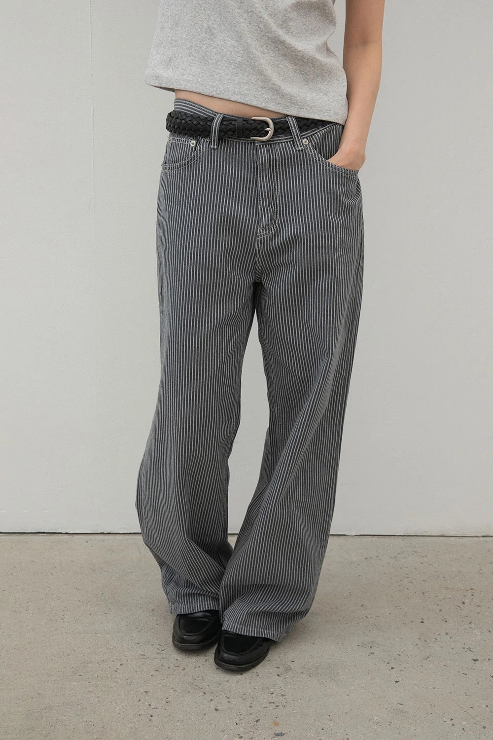 wide stripe jeans | OHOTORO