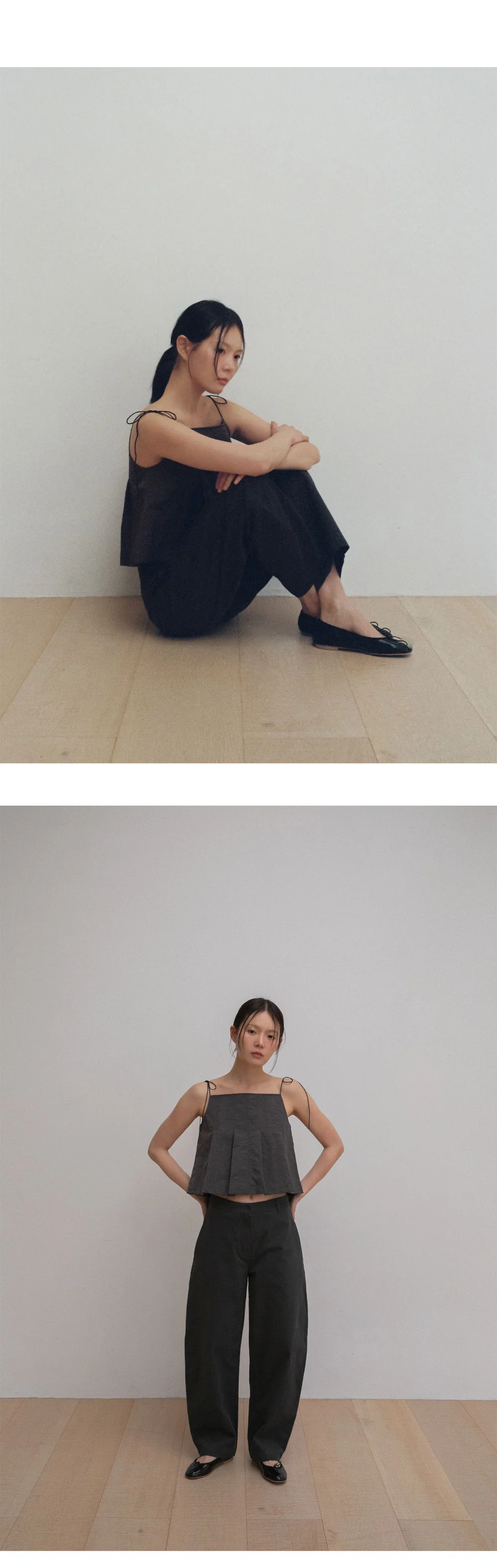 pleated cami top | OHOTORO