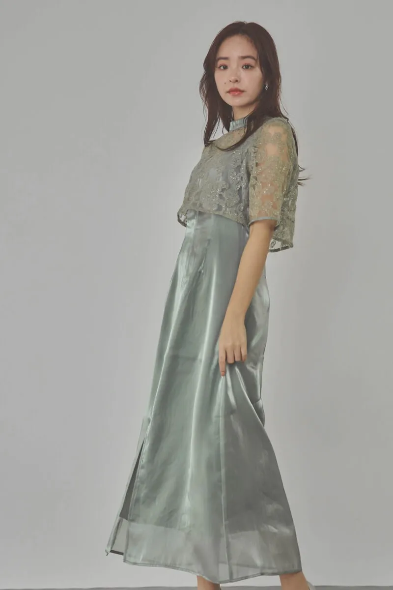 グリーンのスパンコールトップスセットドレス[M] Lejaのレンタル｜11