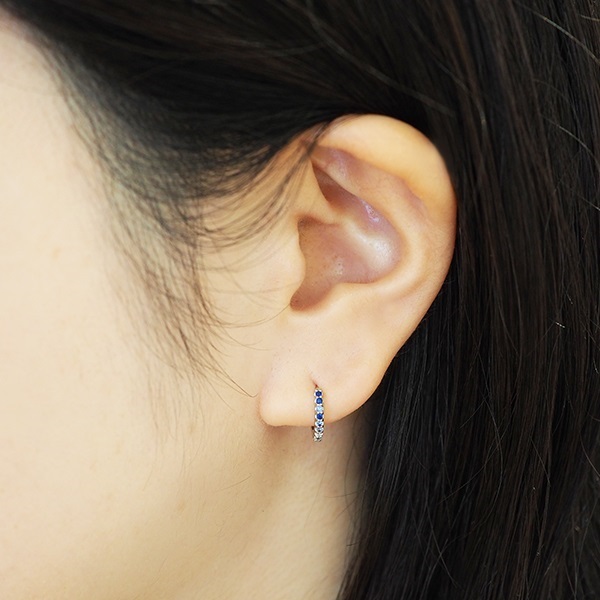 K18WGサファイア/ダイヤモンドピアス | ポンテヴェキオ公式オンライン