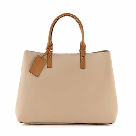 バイカラー レザートートバッグ（2228604）｜BARNEYS NEW YORK