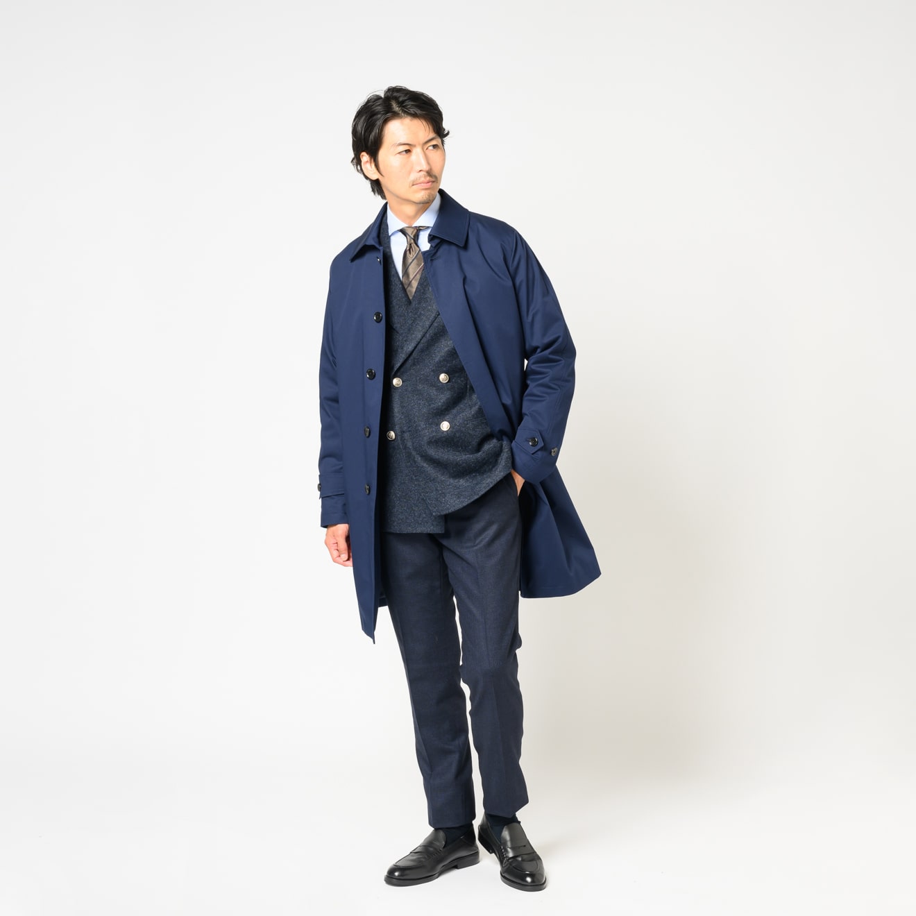 コットンステンカラーコート ネイビー | ONLY ONLINE STORE