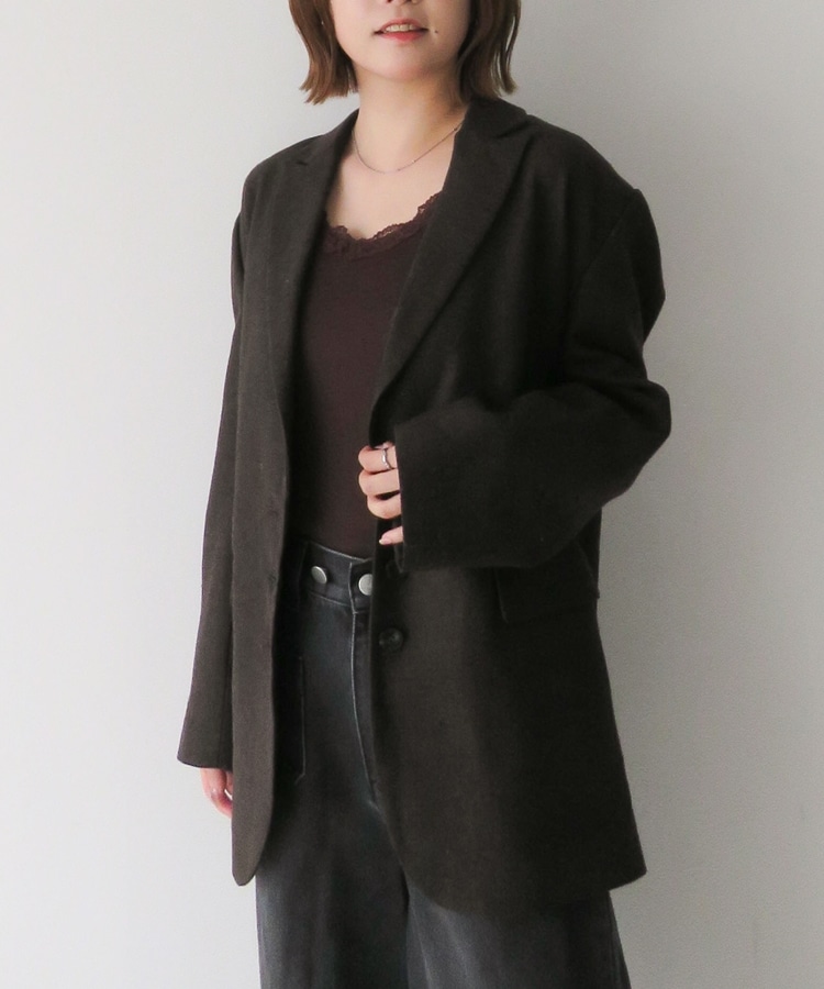 ヘリンボーンBIGテーラードジャケット(M BROWN): アウター｜PMbox