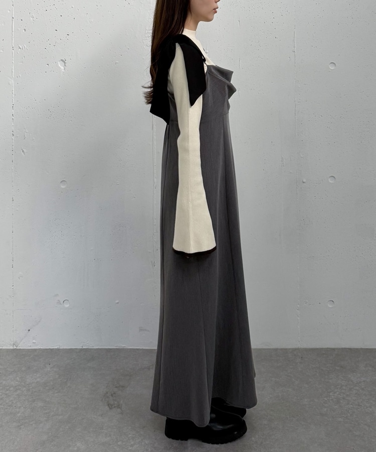 2way肩リボンキャミワンピース(M CHARCOAL GRAY): ワンピース