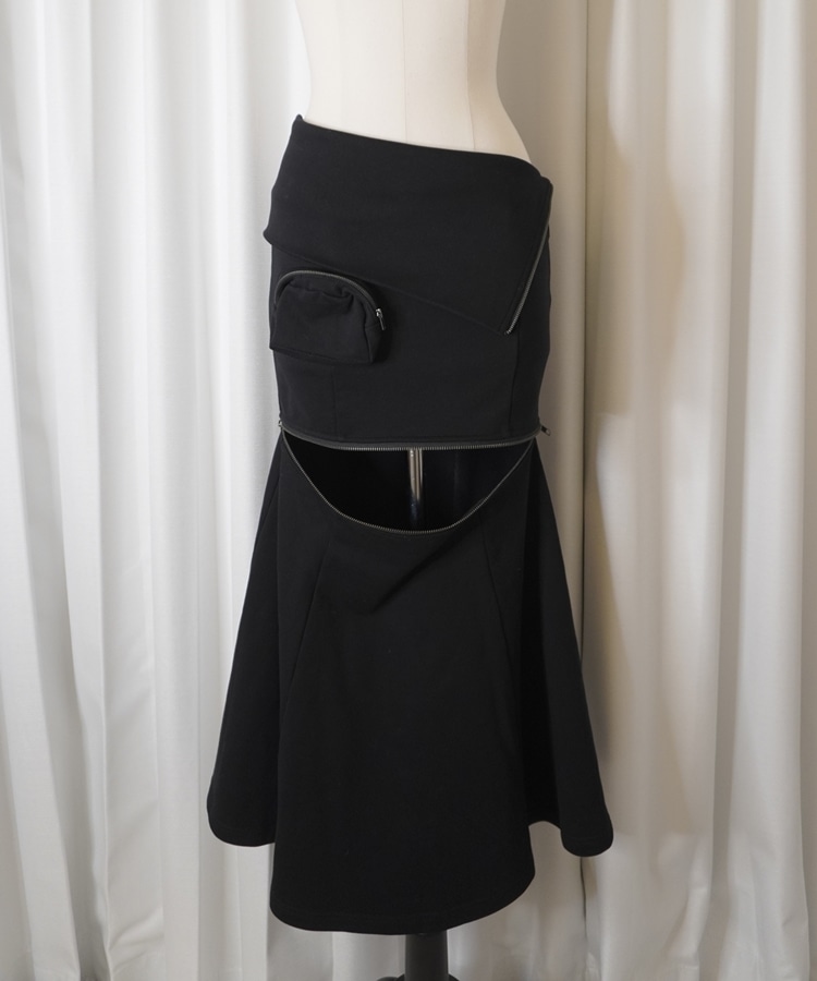 2way pocket zip skirt(M BLACK): スカート｜PMbox P&M OFFICIAL