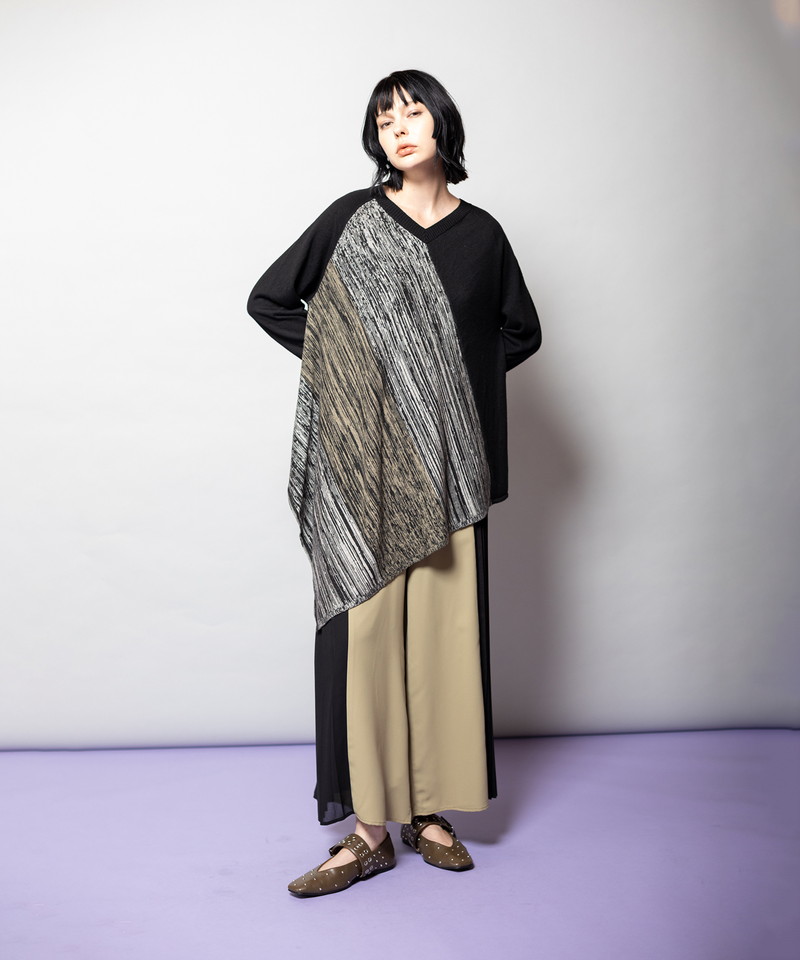 アシンメトリーニットプルオーバー | 【レディースファッション通販