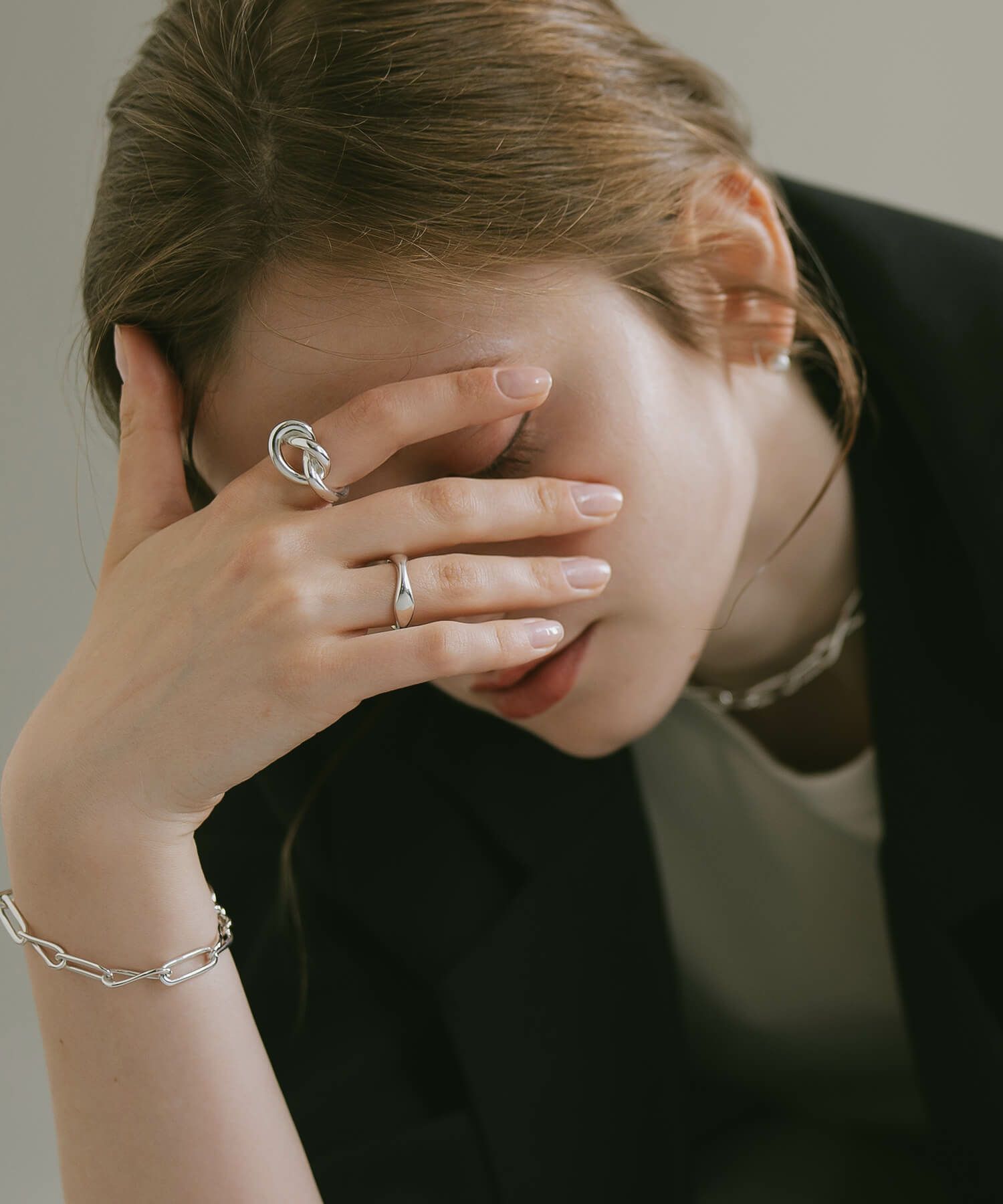 シルバー925 レディース 太め 大ぶり リング Knot Ring OBLIGA-RING