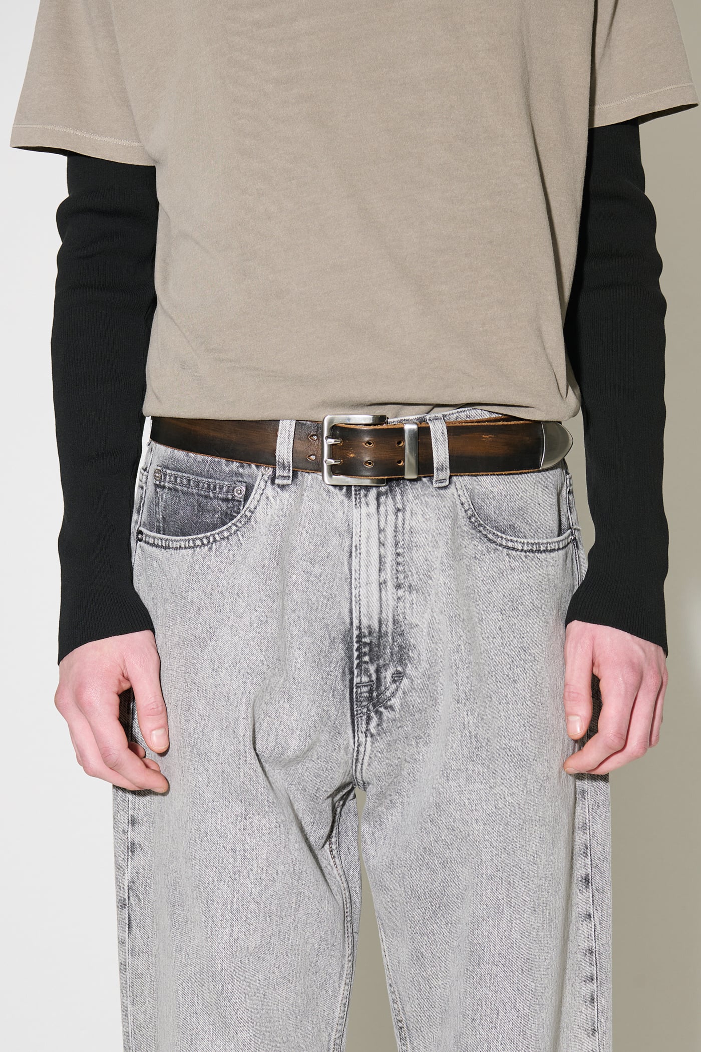 Our Legacy - 4 cm Double Tongue Belt Black Vintage Leather