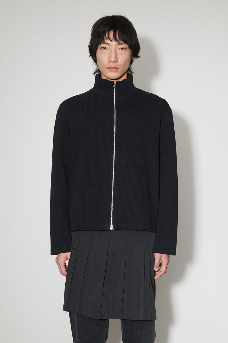 Our Legacy - Shrunken Fullzip Polo Black Rib