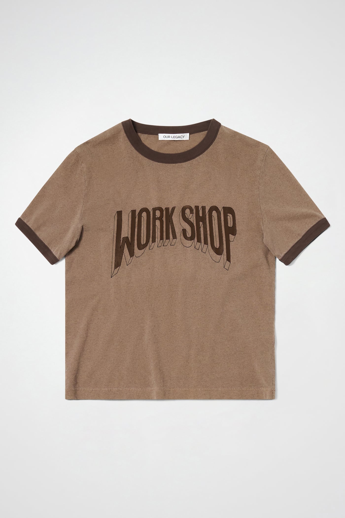 Our Legacy - Work Shop Ringer T-Shirt Overdyed Earth Work Shop Print