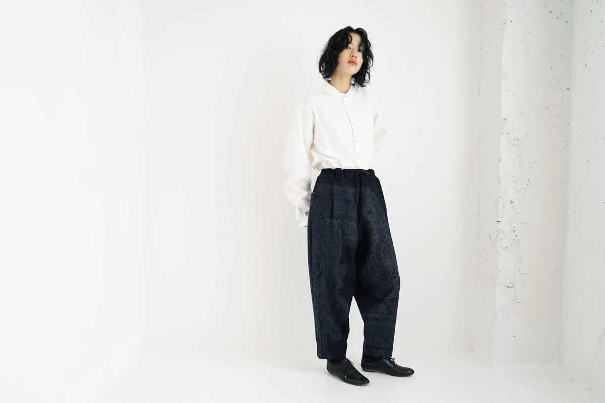 YANTOR ヤントル Tibetan Paisley Himo Pants[Y225PT09/BLUE]