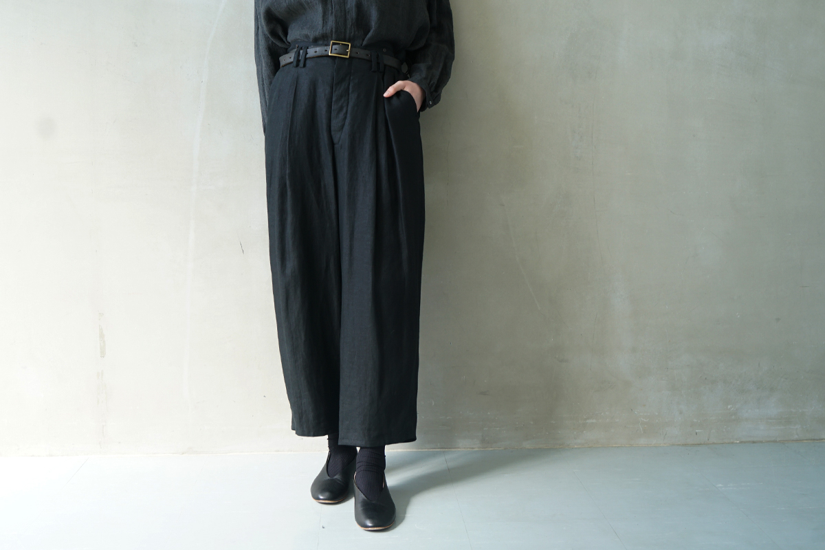 suzuki takayuki スズキタカユキ wide legged pantsⅠ[A252-11/black]