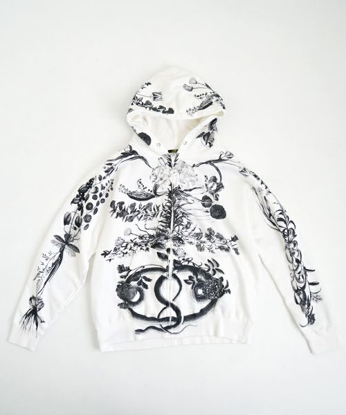 AHCAHCUM あちゃちゅむ お花体ジップパーカー（クロ）01-231-0702