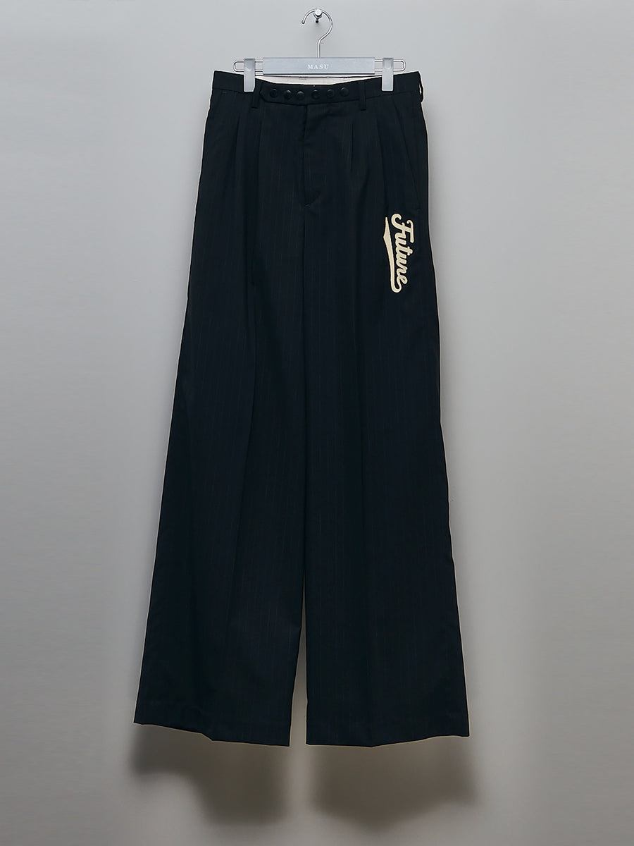 MASU(エムエーエスユー)のFUTURE WIDE TROUSERS BLACK(スラックス)の
