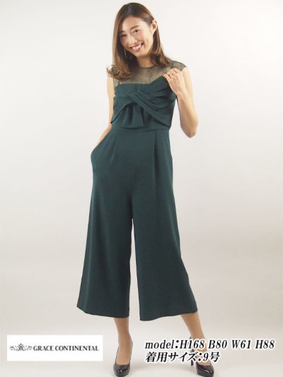 グレースコンチネンタルGRACE CONTINENTALリボンサロペット パンツ