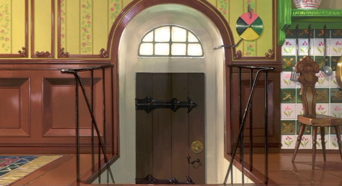 ハウルは、魔法を使って引っ越しをしました。 これまでとは、ドアの4色