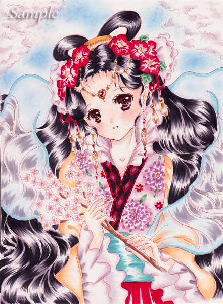 昔描いたものですが、春の女神、佐保姫のつもり・・です。早く春が来る