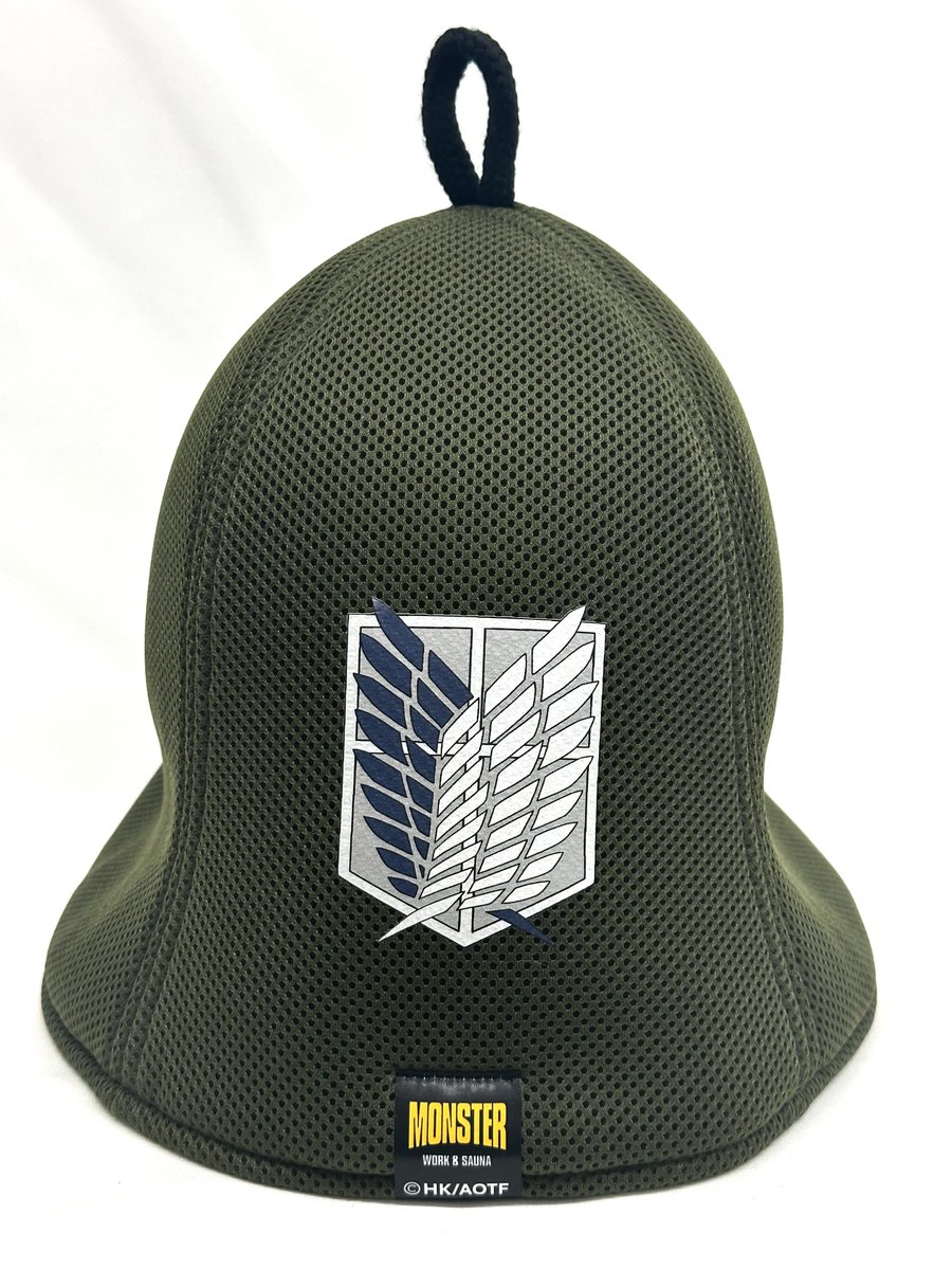 進撃の巨人 調査兵団のエンブレムが転写プリントされた ダブルメッシュ